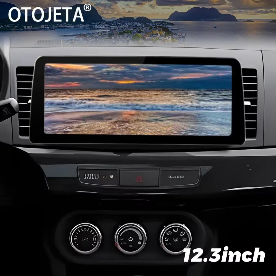 12.3inch Android 14 Screen For Mitsubishi Lancer 2007 - 2017 Car Radio Multimedia Video Player 2Din Stereo GPS Carplay Head Unit