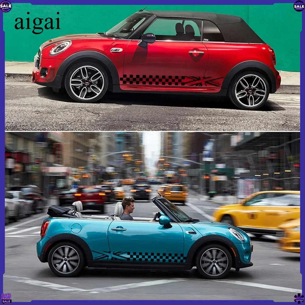 Car Door Side Sticker for Mini Cooper S JCW One F54 F55 F56 F60 R55 R56 R60 R61 Graphics Union Jack Decal Auto Acceessories