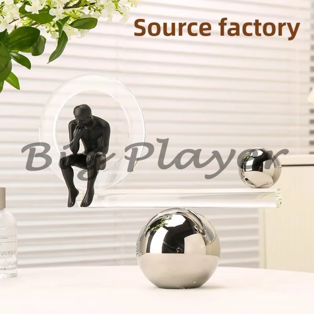 Modern luxury crystal balance board cabinet simple home creative glass design life novelty home decoration