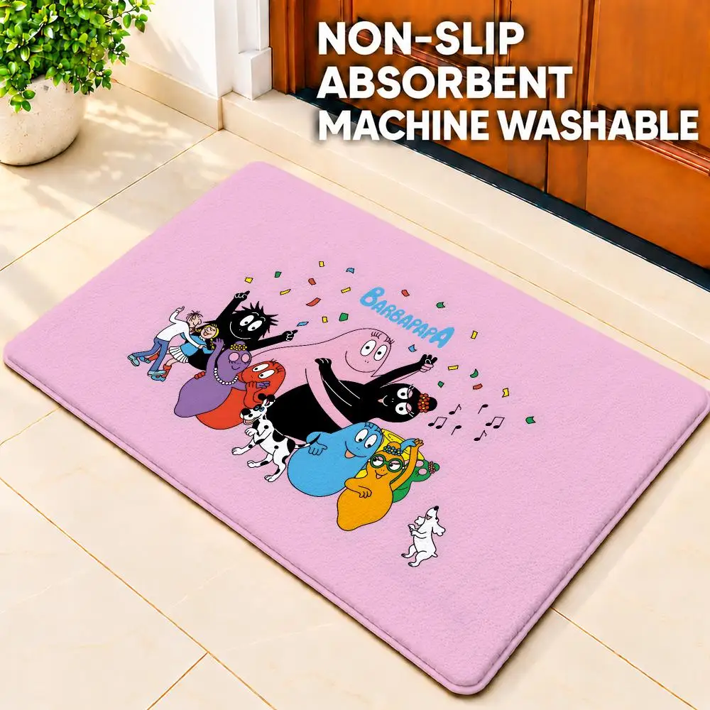animation Barbapapa Floor Mat Doormat Non-Slip Floor Mat Rug for Bathroom Kitchen Entryway Indoor Outdoor Home Decor