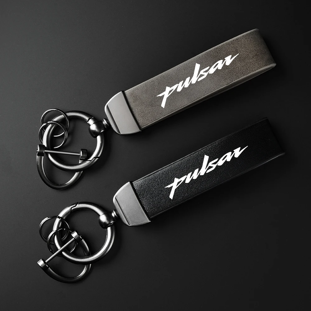 

High-Grade leather Motorcycle Keychain Holder Keyring for Bajaj Pulsar 200 NS/200 RS/200 A with logo Accessories