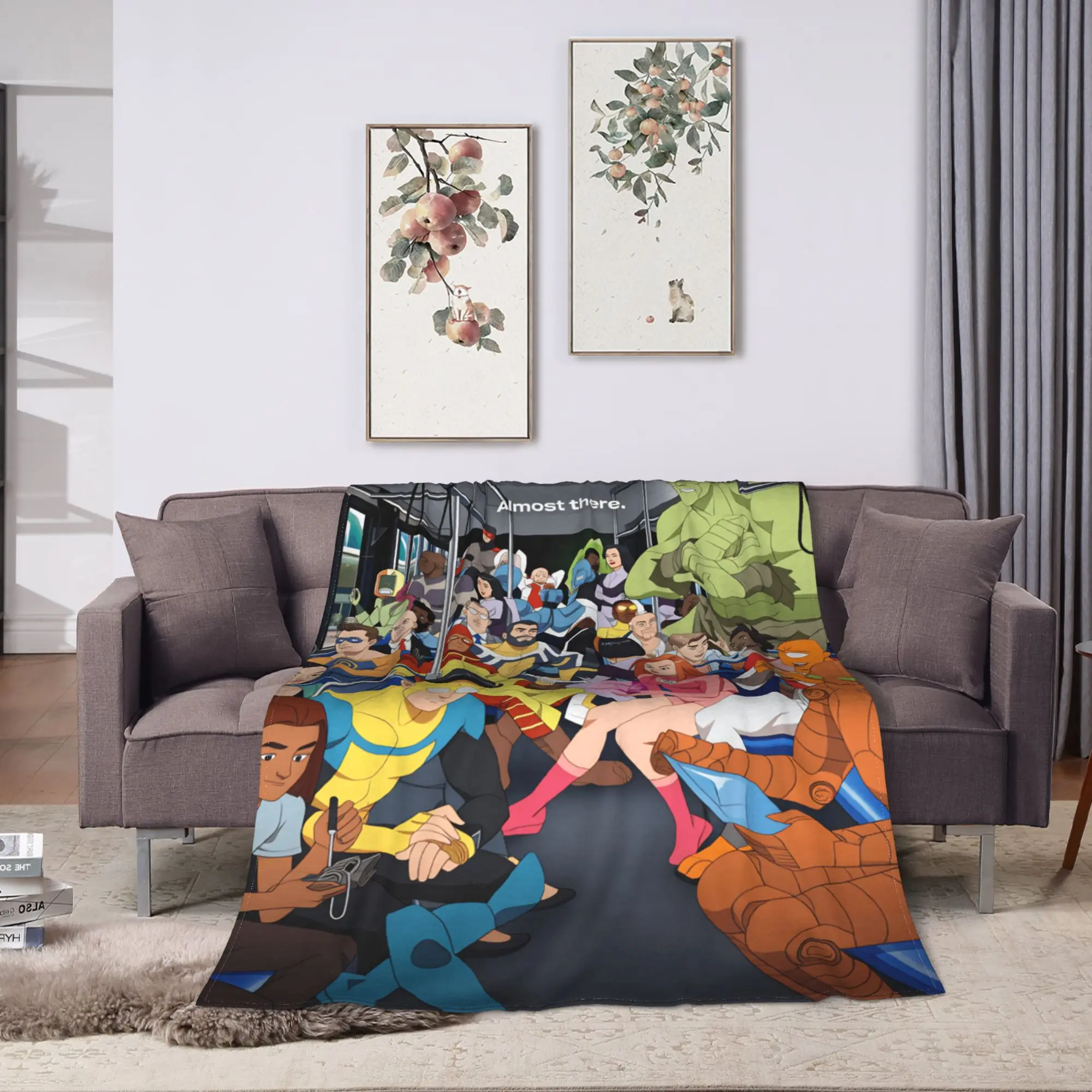 Comic I-Invincible Hero Warm Blanket  Casual Travel Throw Blanket Bedroom Flannel Bedspread Sofa Bed Cover