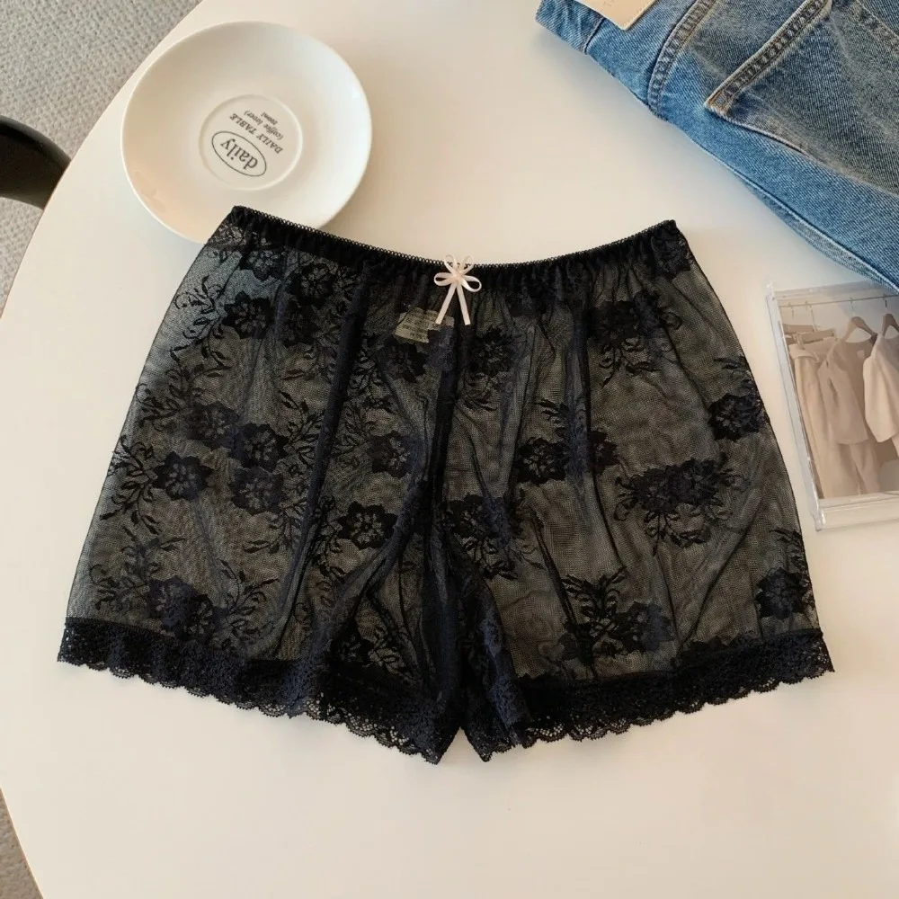 Slip Anti-chafing Lace Slip Shorts Embroidered Seamless Skirt Liner Loose Safety Shorts Innerwear