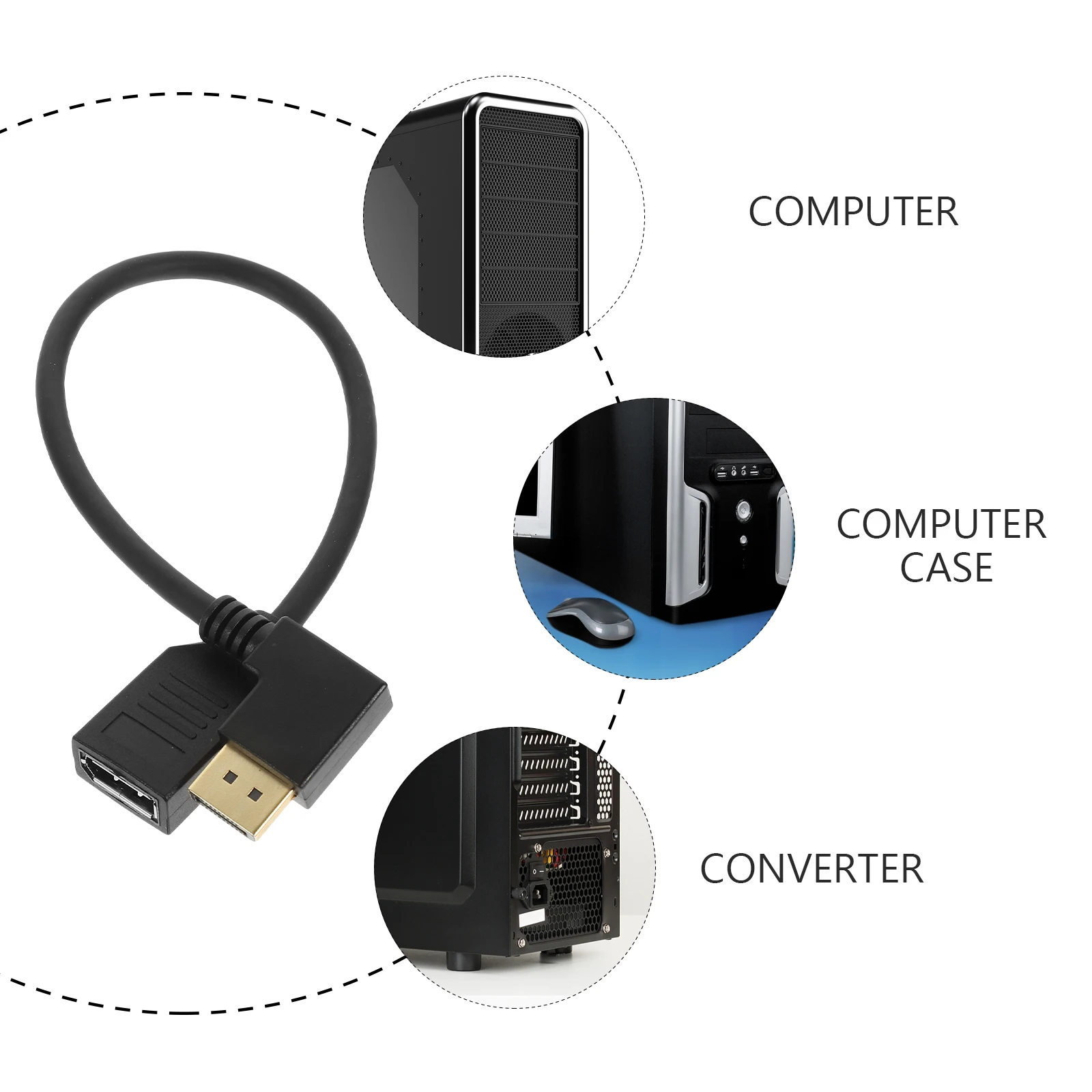 Displayport Extension Cable Male to Flexible High Performance Extender for Pc Monitor Gaming Video Extension Cable