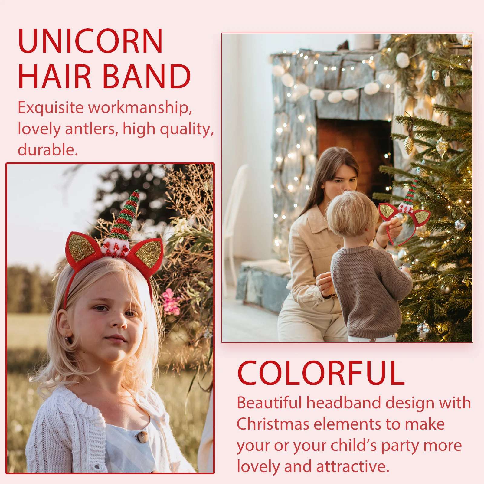 

2 Pcs Unicorn Headband Hair Accessories for Hairband Princess Decoration Cloth Headbands Miss