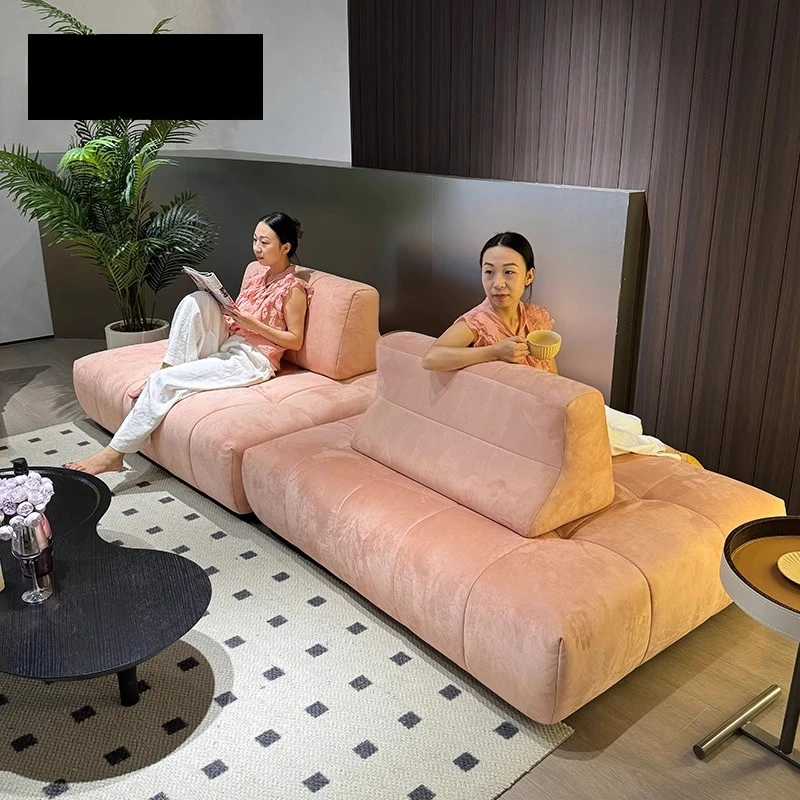 

Sofa small apartment movable backrest double-sided seat fabric sofa module sofa