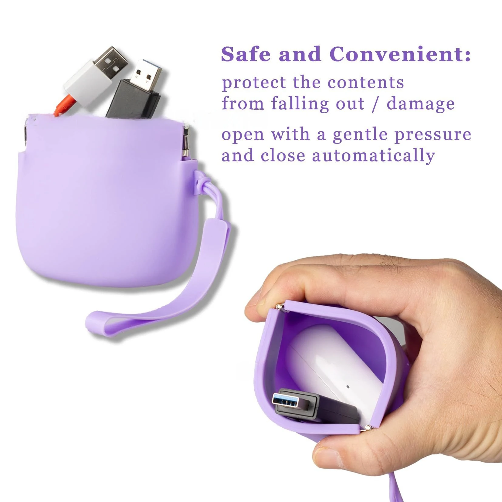 Silicone Mini Storage Pouch with Bullet Buckle, Portable Coin Purse for Jewelry Earphone Key Data Cable Red Envelope image 3