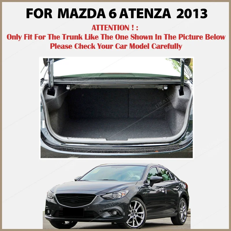 Car trunk mat for MAZDA 6 ATENZA 2013 Cargo Liner Carpet Interior Parts Accessories Cover