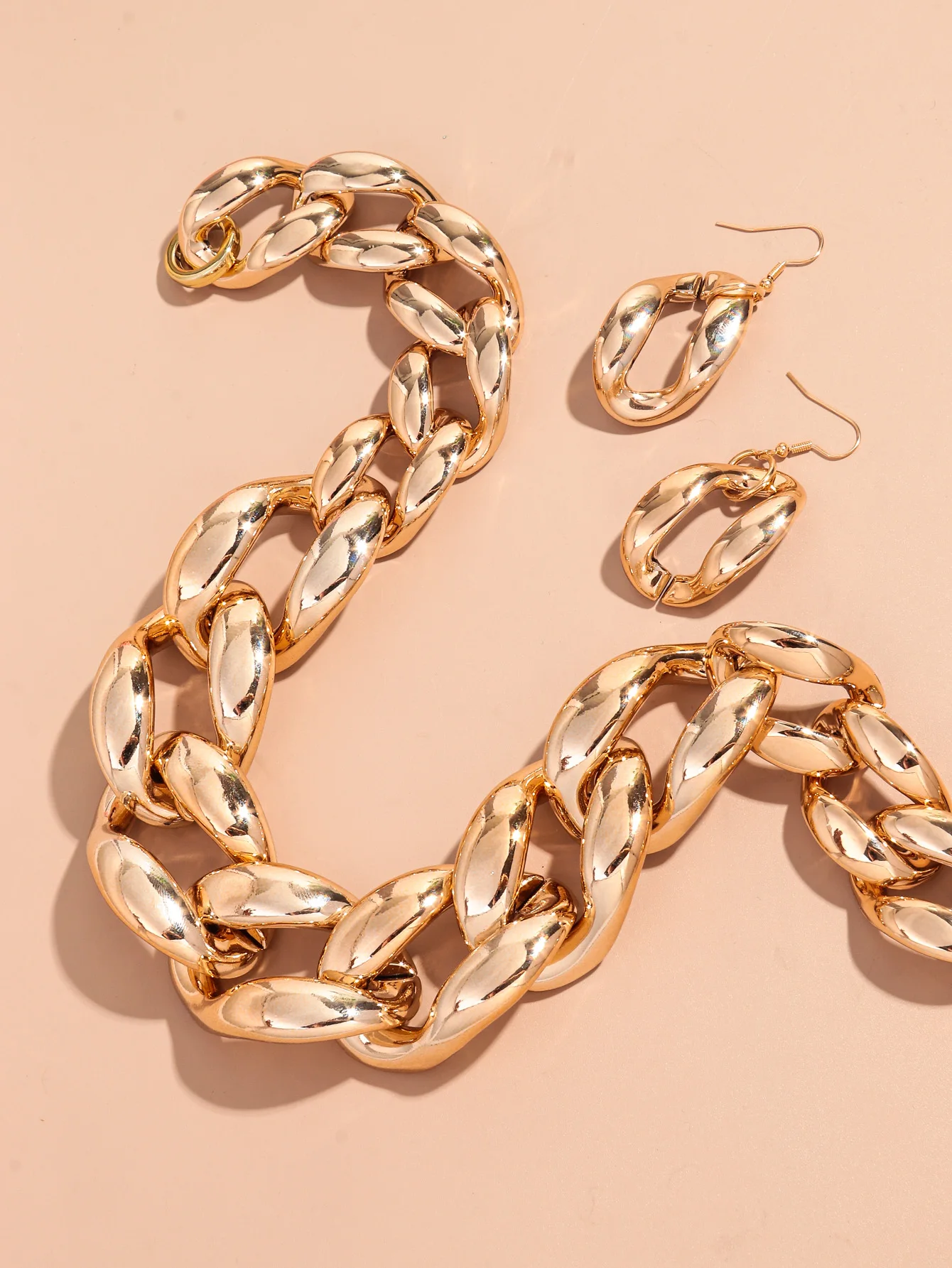 Neue Punk Big Link Acryl Halsband Ohrringe Set für Frauen Männer Vintage Chunky Kette Halsketten Erklärung Partei Schmuck Geschenke – Detail 11