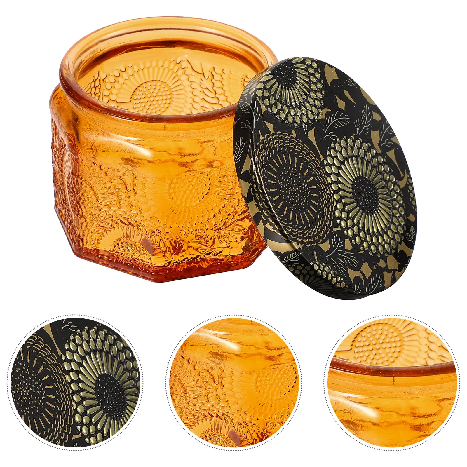 

14Pcs Embossed Glass Jars High Quality Thickened Containers Lids Making Storage Aromatherapy DIY Scented