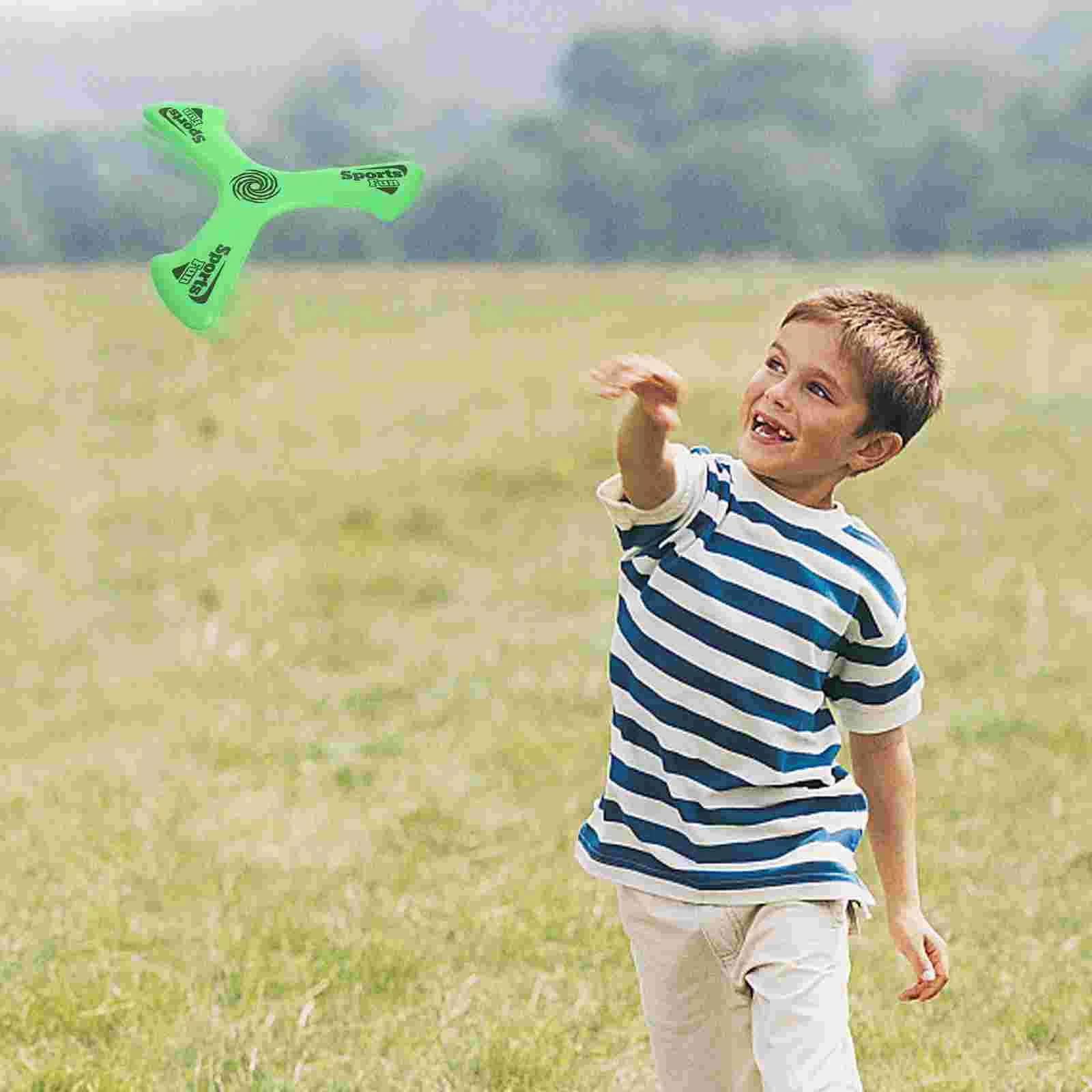 Flying Boomerangs Diversión Fácil de lanzar para niños Juguetes Ejercicio Verde claro Deportes Niño