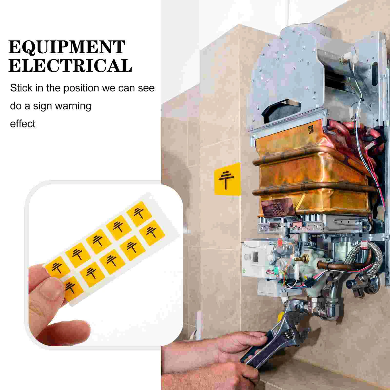 Autocollants de mise à la terre électrique, machine de signalisation, sécurité, iode, clôture, applique, bureau, bébé, 10 pièces