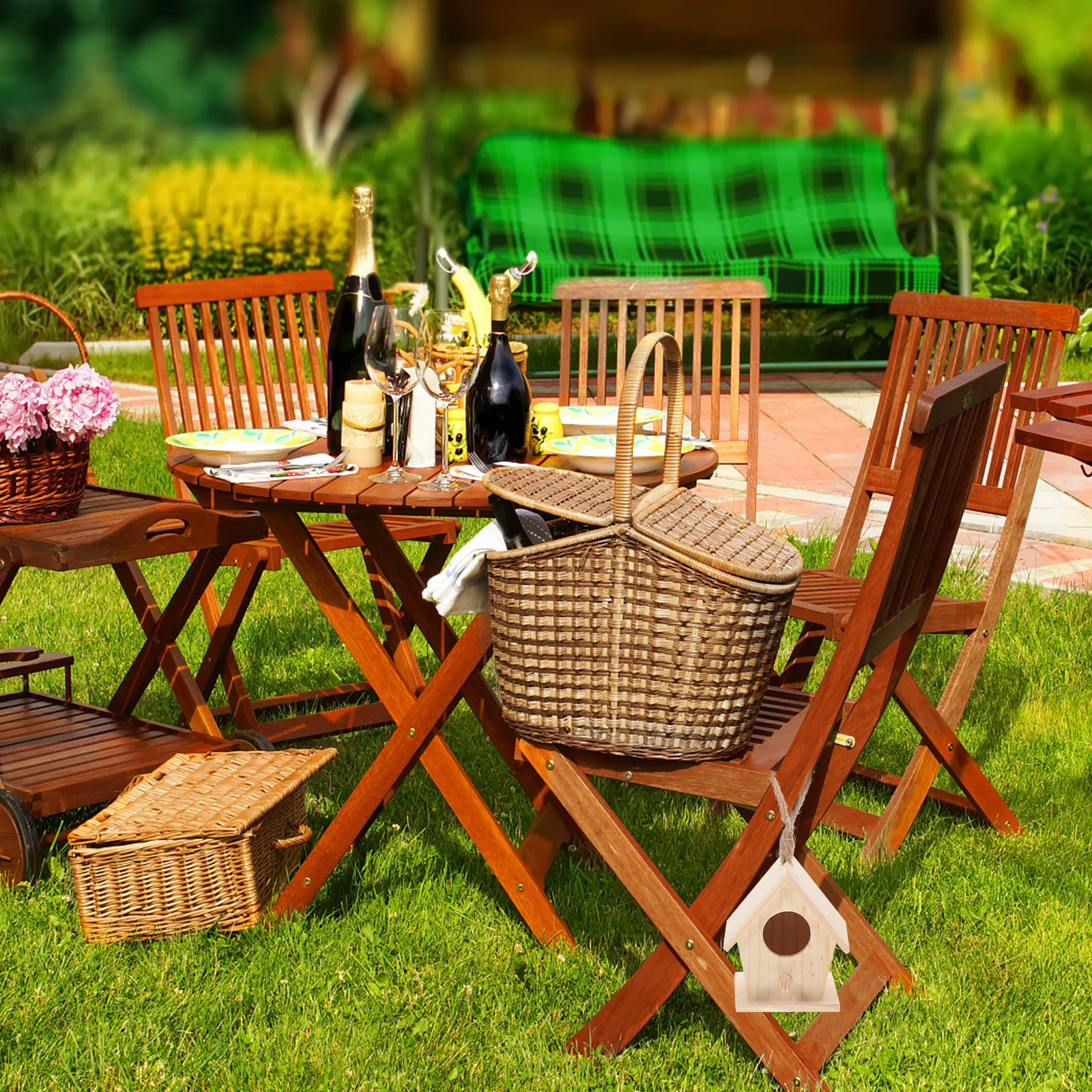 

5Pcs Creative Mini Simulated Bird Nest Decorative Props Artificial Bird House Pendant Garden Home Wedding Party Decor