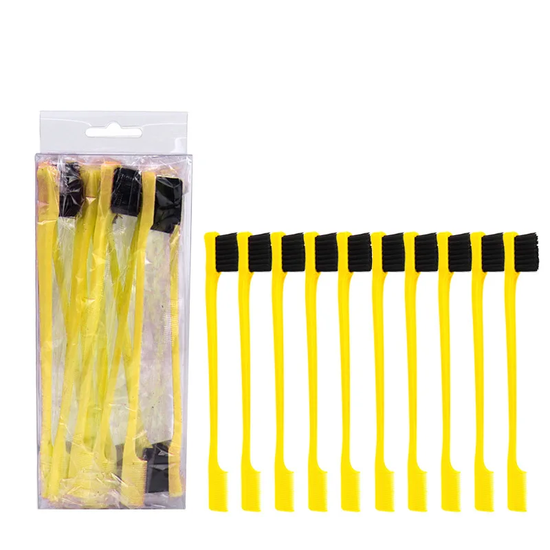 2 sets of 20 pieces double-sided edge comb control hair brush salon professional accessories 2-in-1