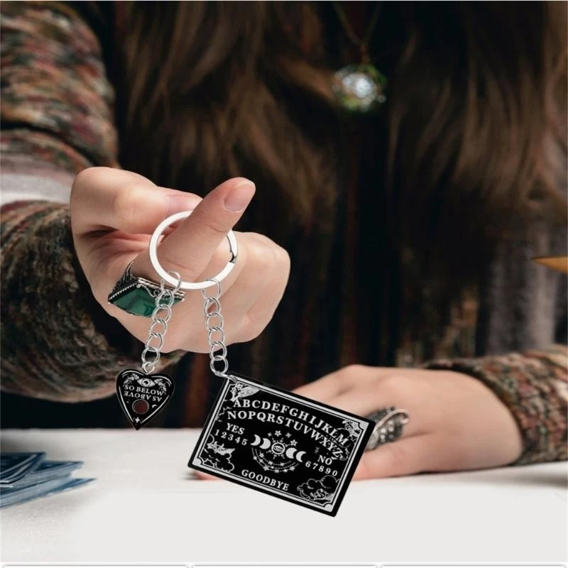 Q39E Game Spirit Hunt Metaphysical Message Board DIY Making Keychain Pendulum Keyring