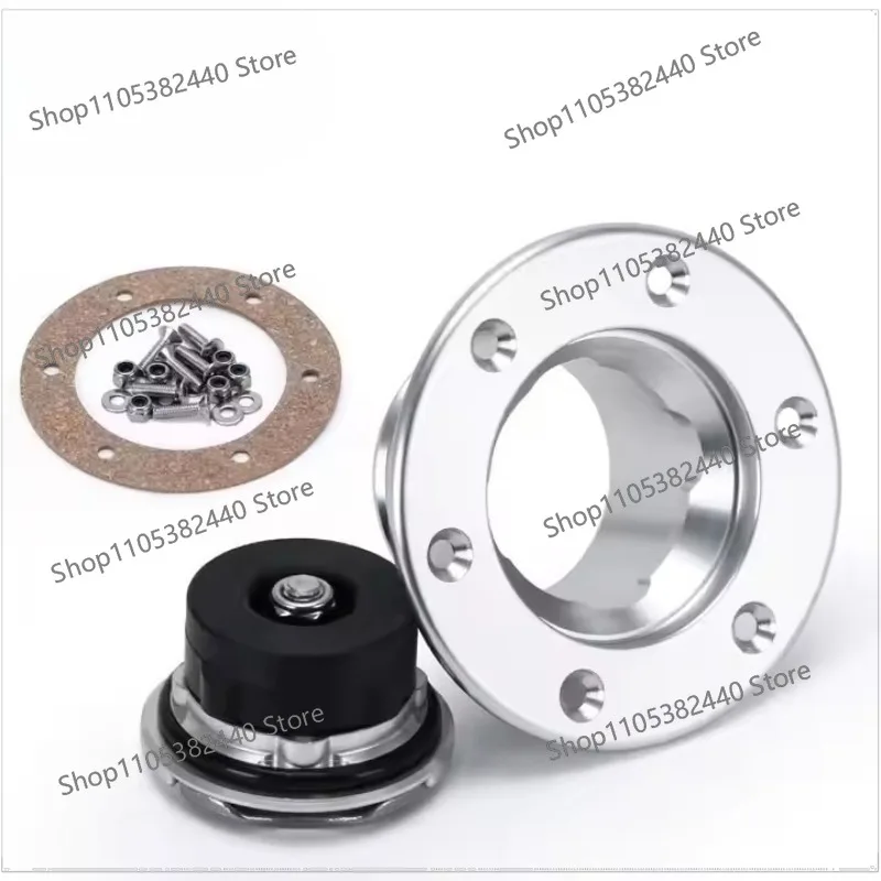 For 35.5mm Fuel Cell Gas Cap, Polished 6-Bolt Billet Aluminum Flush Mount Tank Cover Non-Vented