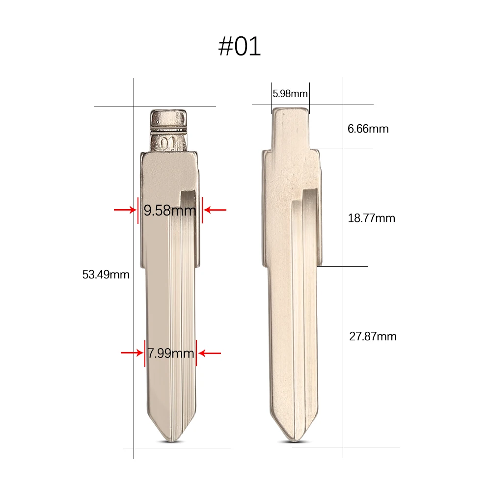 10 sztuk/partia nr 01 nieobcięty, składany klucz z klapką HU49 Blade #01 do Volkswagen VW Golf Santana Jetta do skody na siedzenie dla Audi