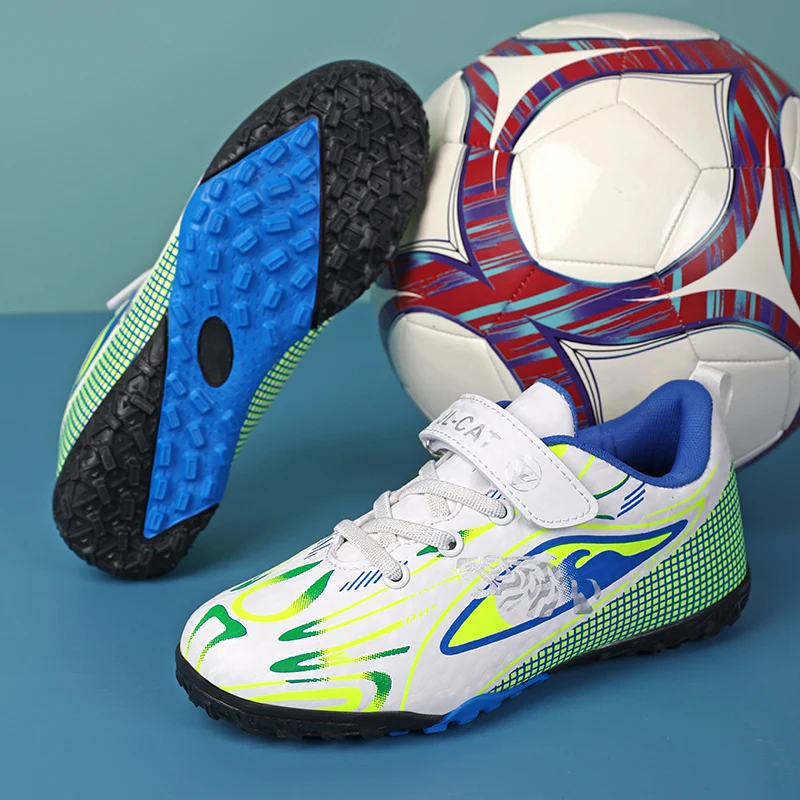 

Детские футбольные кроссовки, нескользящие кроссовки для мальчиков и девочек, футбольные бутсы для улицы, дышащие кожаные кроссовки для футзала