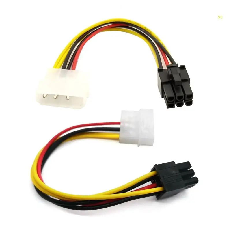 4 Pin Molex to 6 Pin PCI for Express Power Cable GPU Video Graphics Cord Adapter Dropshipping