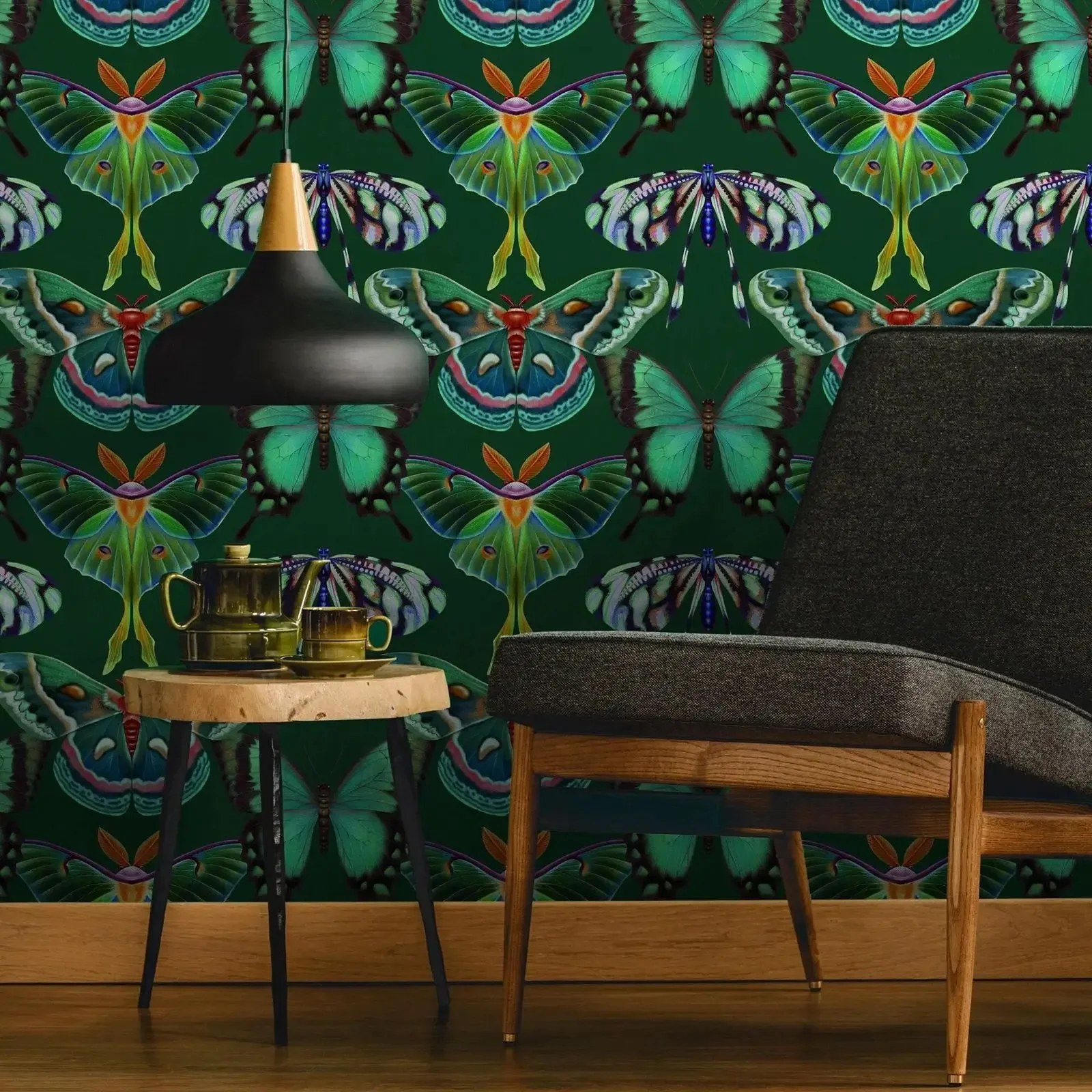 Bugs & Insects Wallpaper Peel and Stick,Colorful Animal Wallpaper for Room Decor, Vintage Retro Butterfly Non-woven Wall Mural