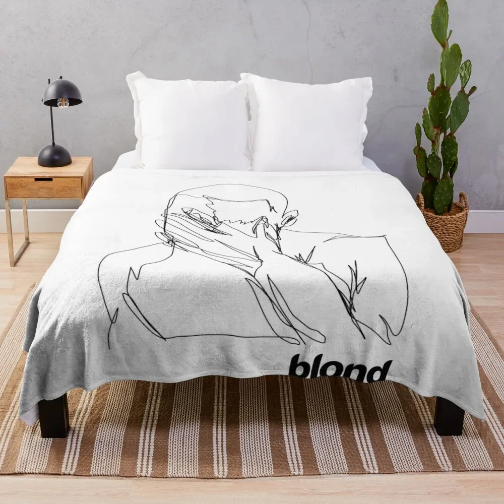 

Frank Ocean Blonde Throw Blanket Luxury Brand Plaid on the sofa Beautifuls Blankets