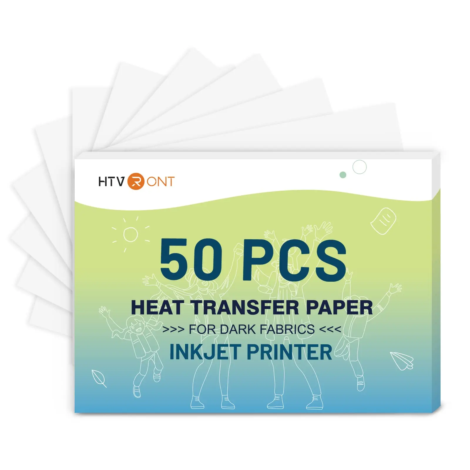 HTVRONT Heat Transfer Paper for Dark T Shirts -50 Pack 8.5x11