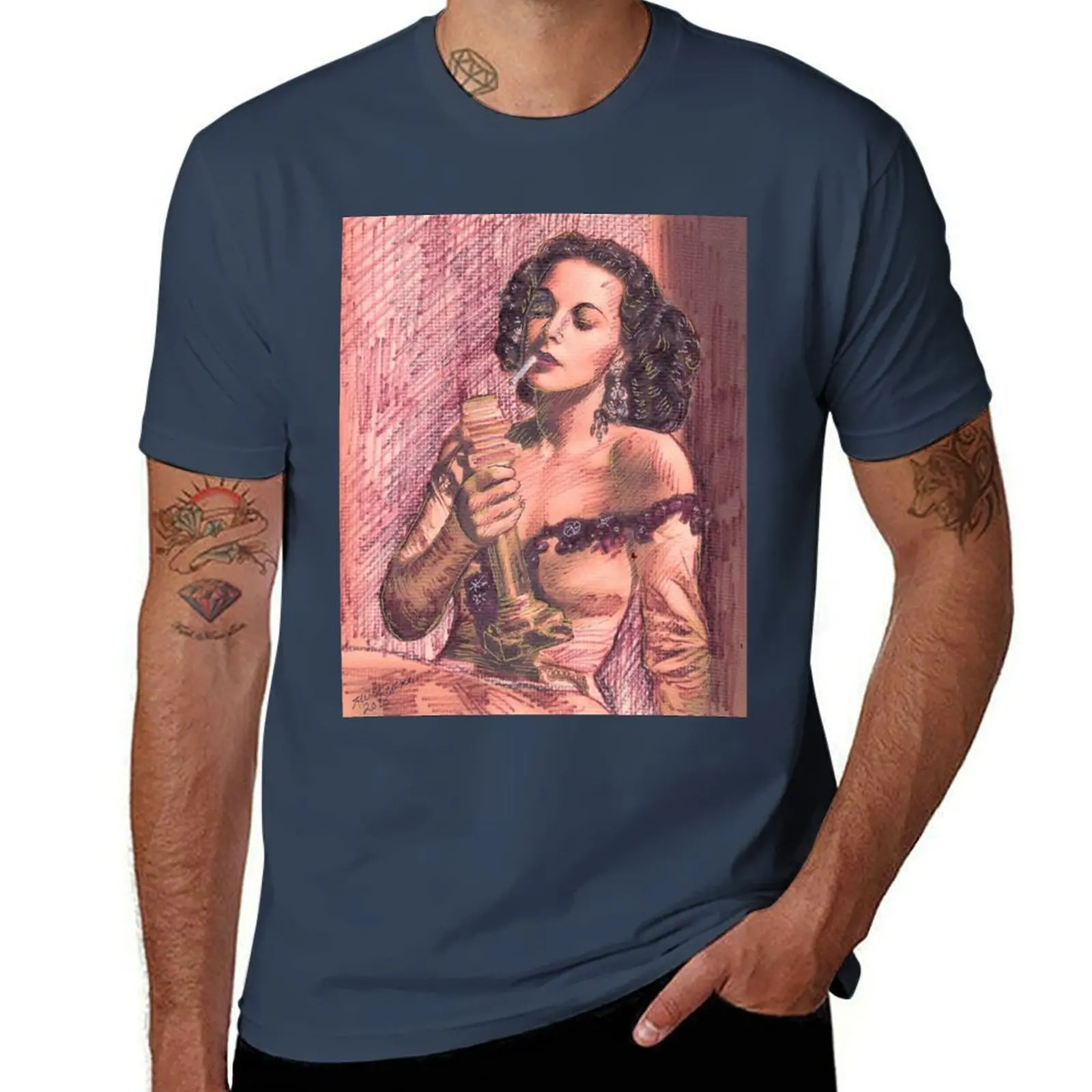HEDY LAMARR T-Shirt Work Short Sleeve Cotton Top