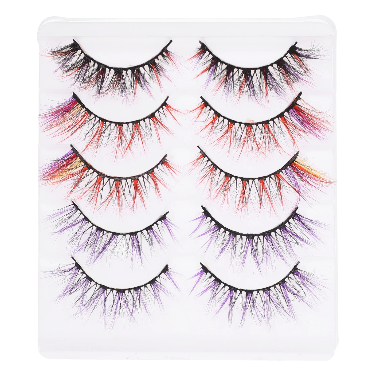 5 أزواج من الرموش الصناعية الملونة للنساء، إكسسوارات عيون عصرية مناسبة للمواعدة وعيد الحب وحفلات الكريسماس