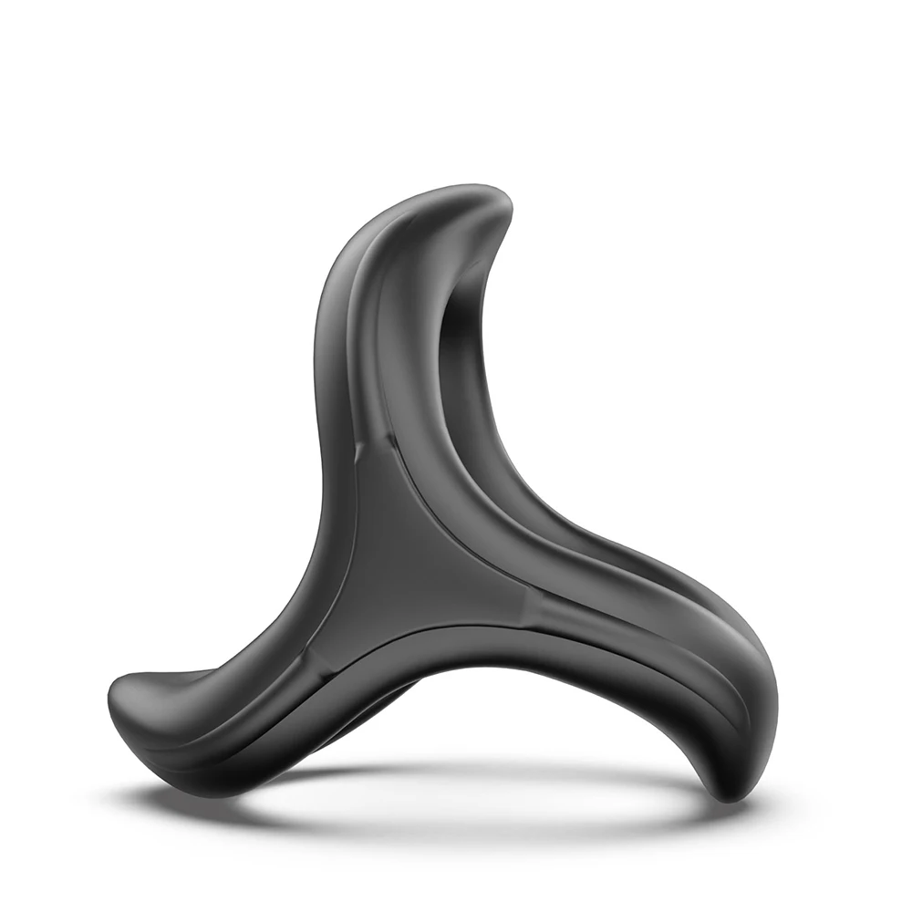 Triple-Loop Silicone Cock Ring–Triangular Design with Stimulating Massage Beads,Erection Enhancer&Delay Ejaculation Male Sex Toy image 4