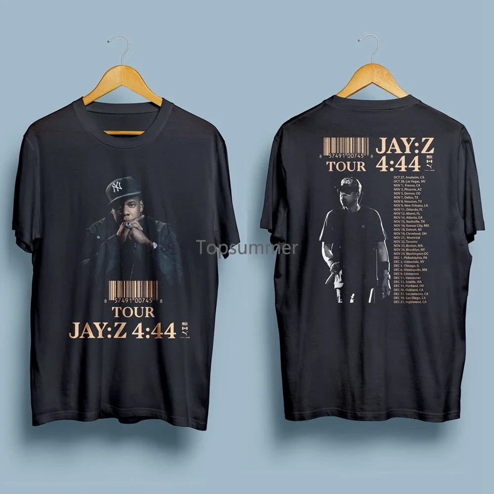 

Новинка, футболка Jay Z 4 44 Tour 2018 в стиле хип-хоп, Мужская черная футболка S 4Xl