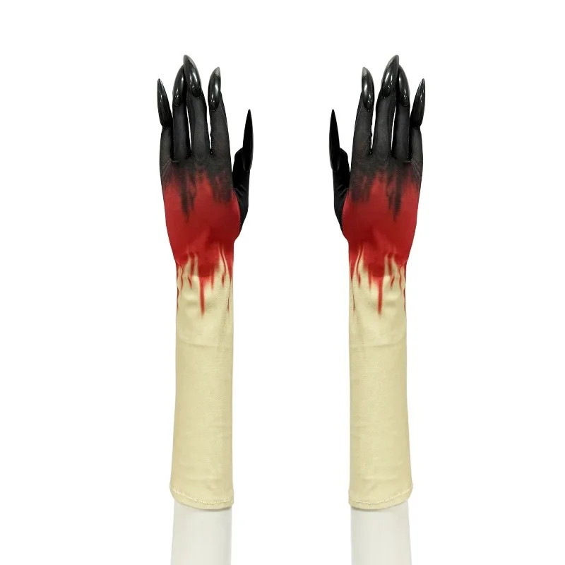 Halloween Bloody Claw Gloves Long Paw Performance Gloves Party Cosplay Dress‑up Horror Prop Accessory