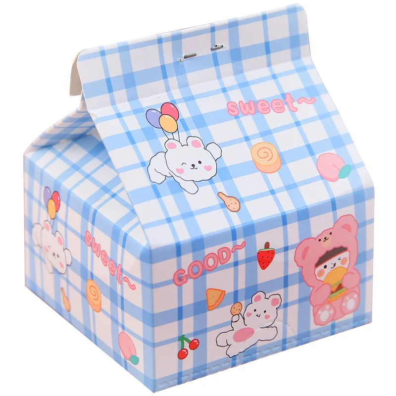 Small fresh milk box sticky note Korean version ins cute creative cartoon student girl sticky note paper