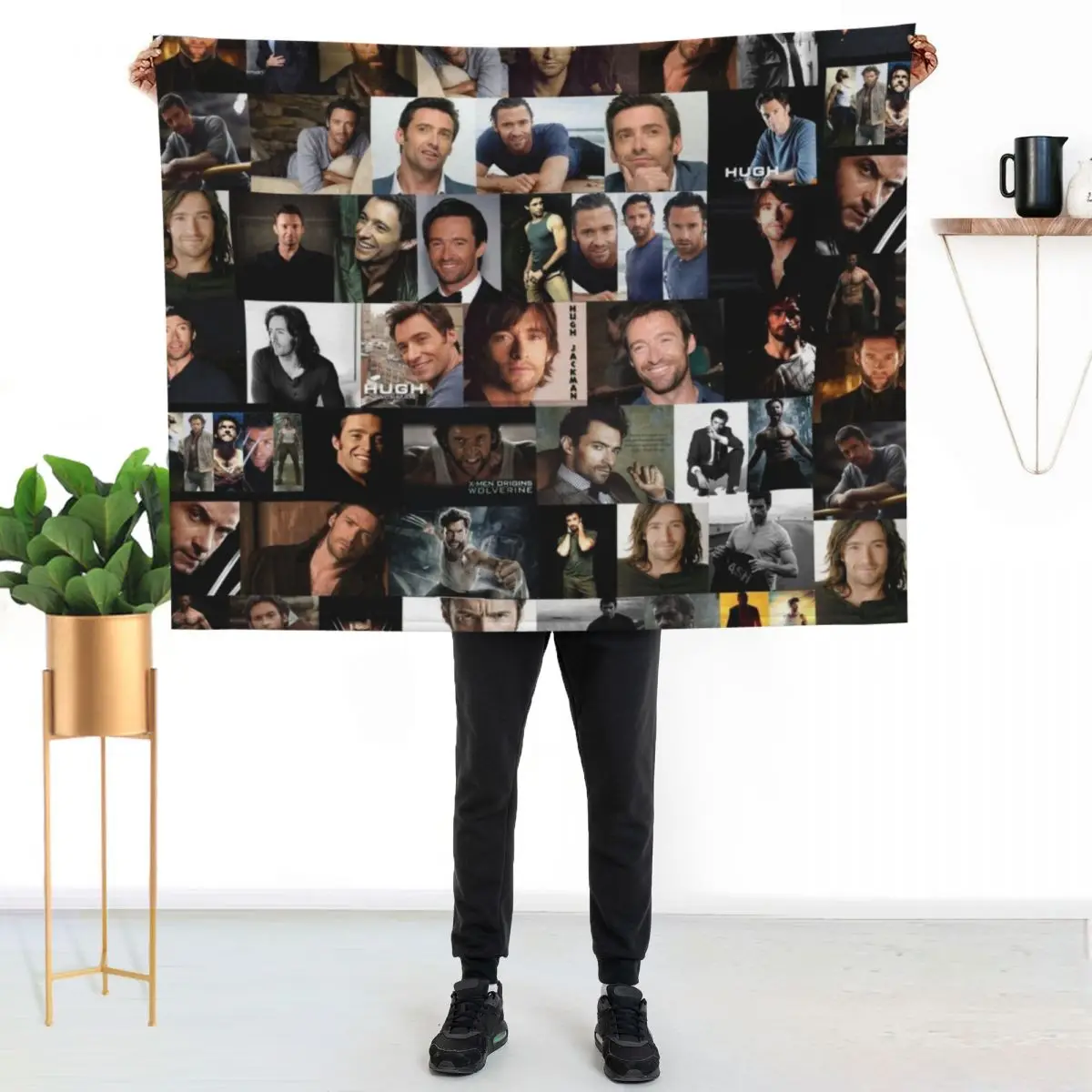 

Hugh Jackman Seamless Photo Collage Throw Blanket Reusable Durable Soft Blanket for All Seasons