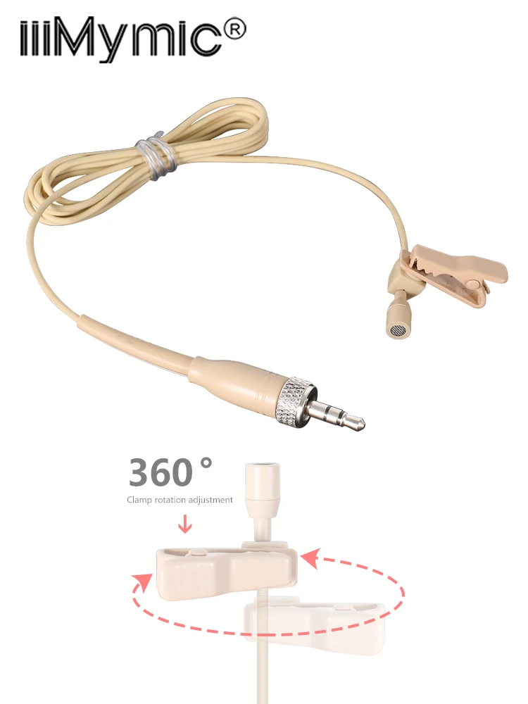Mikrofon krawatowy IiiMymic Skin Lavalier, jednokierunkowy mikrofon do przesyłacza bezprzewodowego Sennheiser BodyPack, wtyk blokujący 3.5mm — zdjęcie produktu 7