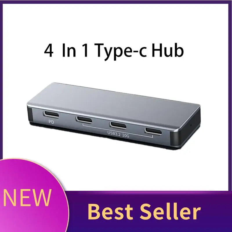 HFES 4 In 1 Type-C Hub 4 Ports USB Type C To USB3.2 Gen2 Hub Splitter PD Adapter 10Gbps For  Pro Air Laptop Desktop PC