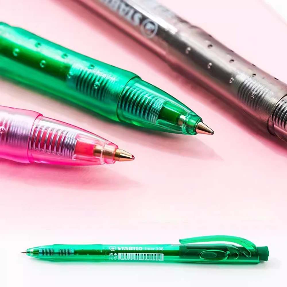 6 German STABILO Ballpoint Pens 308 Super Large Capacity Writing Smooth Color 0.38mm Gel Pen School Supplies Office Stationery