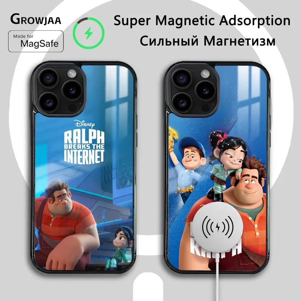 Wreck-It Ralph  Cartoon Magsafe Phone Case For iPhone 15 14 13 12 11 Pro Max Plus Mini Mirror Wireless Magnetic Cover