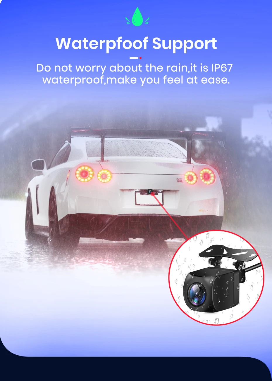 Auto-Rückfahrkamera AHD 1080P Radar-Alarm Wasserdicht 145° ° Weitwinkel-Rückfahrkamera mit KI-Intelligenz – Detail 7
