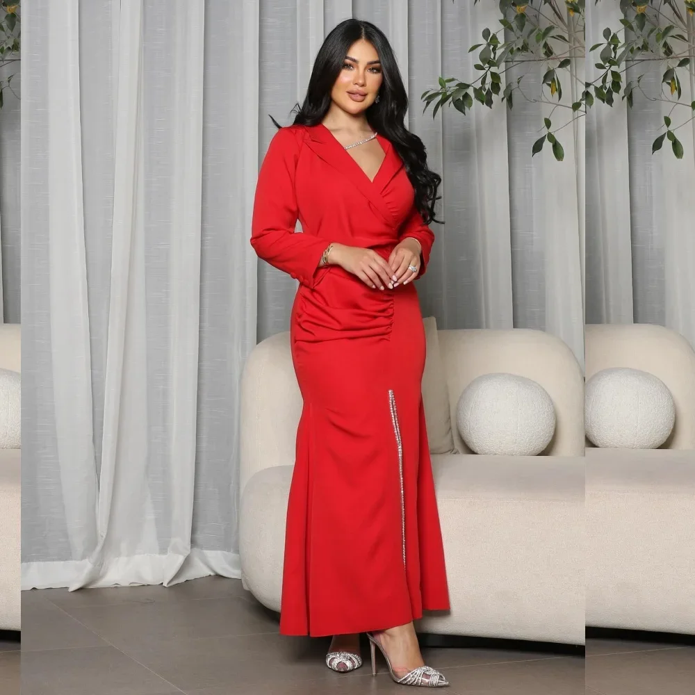 

Customized Jersey Sequined Celebrity A-line V-neck Bespoke Occasion Gown Midi Dresses