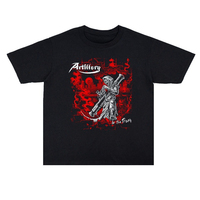 European and American Riptide Heavy Metal Speed Rock Artillery Heavy Cannon Band Printed T-Shirt Short Sleeve Loose Men's Summer