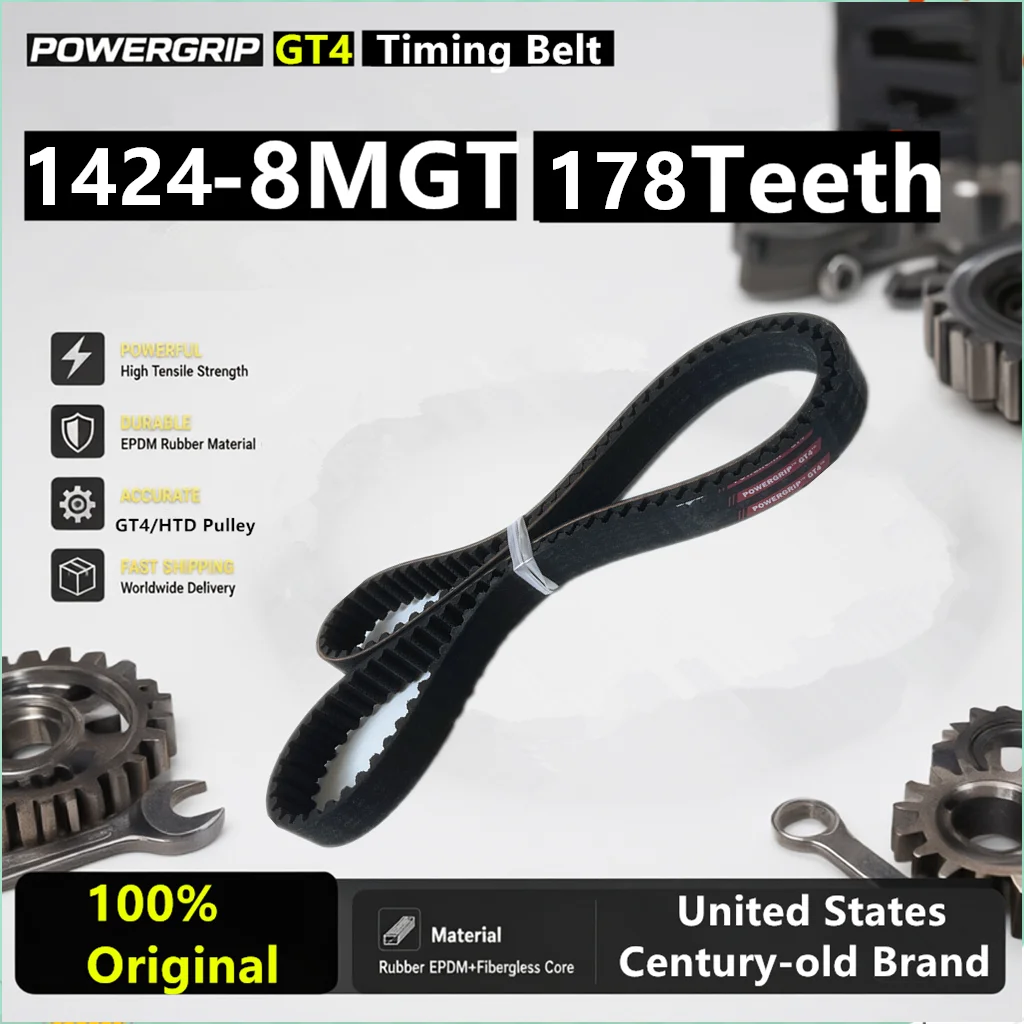PowerGrip GT4 1424-8MGT 178 Teeth Arc Teeth Timing Belt 3D Printer CNC Machine Textile Machine Fan Belt Replacement for GT3/GT2