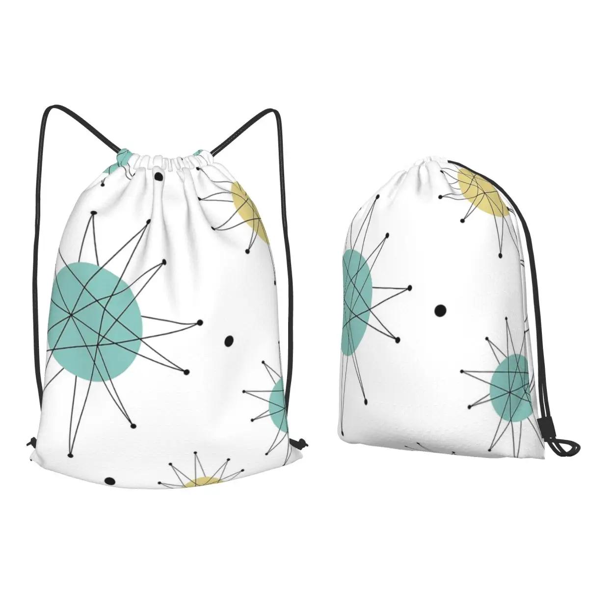 Franciscan Starburst Mid Century Atomic Age Backpacks Multi-function Drawstring BundleBook Bags for Man Woman Students