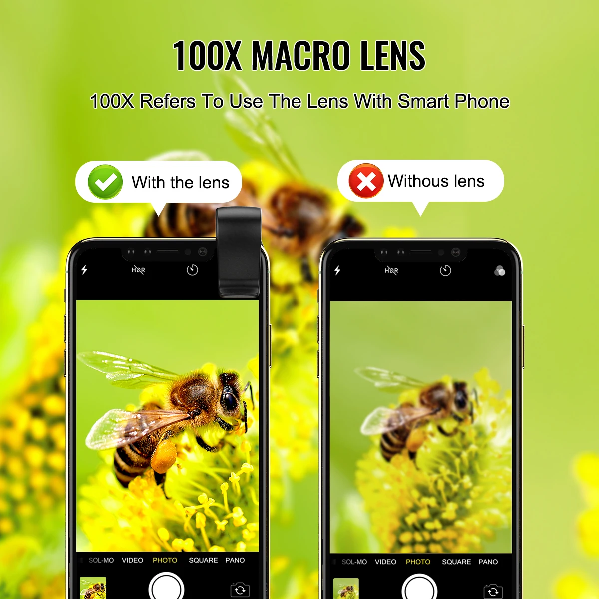 APEXEL100X Digital microscope lens macro mobile LED Fill Light  micro pocket lenses for iPhonex xs max Samsung  all smartphones