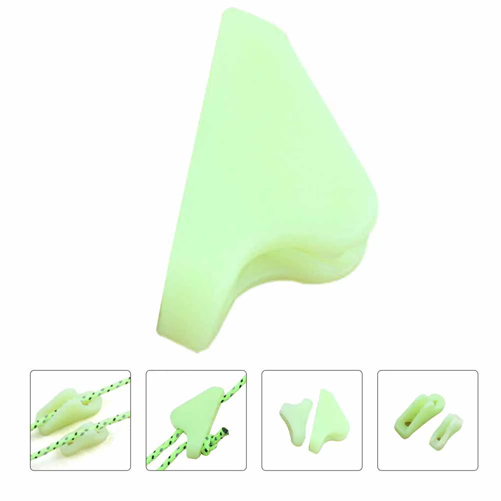 20 Pcs Tent Triangle Buckle Night Safety Fluorescent Rope Adjuster Wind Accessories Button Canopy