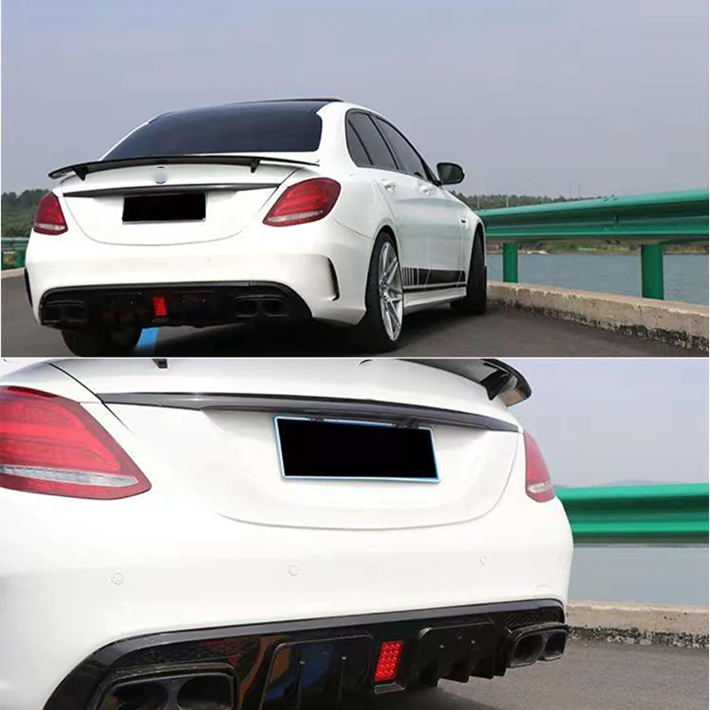 

Крутой автомобиль 2015-2021 для W205, сменный задний диффузор, задние трубы для губ, новый пластиковый аксессуар для заднего бампера