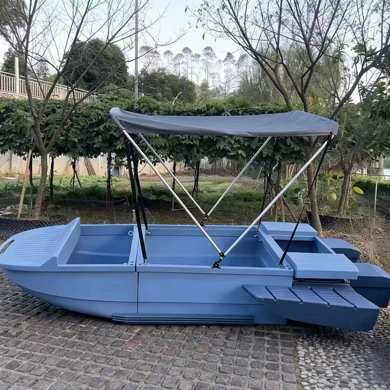 Sunshade Awning for High-Quality Plastic Foldable Fishing Boat, Portable & Foldable Marine Canopy, Windproof & Rainproof