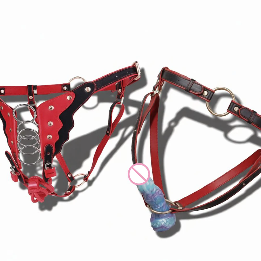 FRKO 2 In 1 Chastity Belt Sissy Male Lock Chastity Cage Anal Cock Rings Erotic Slave Gay Penis Restraint Sex Toys For Men 