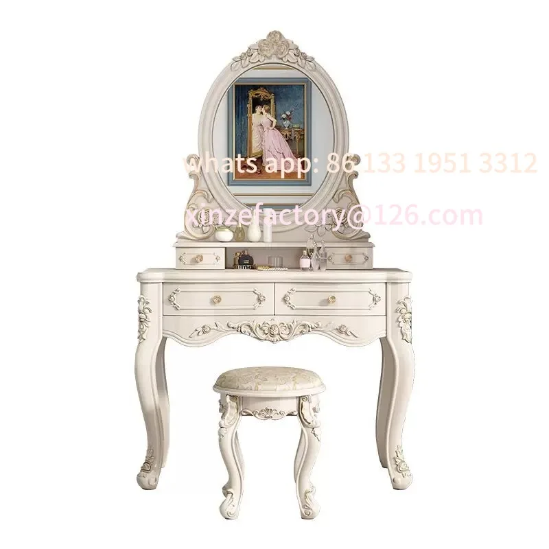 

Customizable European dressing table bedroom multi-functional princess small apartment mini modern simple dressing table makeup