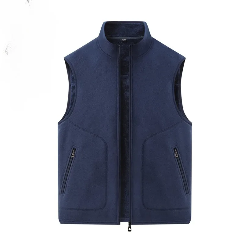 

Men's Sleeveless Fleece Vest Warm Lambswool-Lined Jacket for Autumn Winter Season