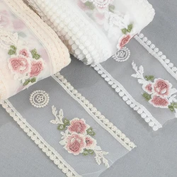 5/10 Yards Flower Embroidery Lace Ribbon For Bow Making Clothing Decor Sewing Fabric Craft Supplies Needlework Accessories